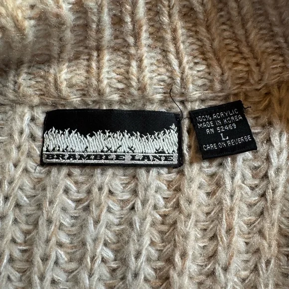 Super Chunky Vintage Cream Cardigan Sweater - Picture 8 of 13